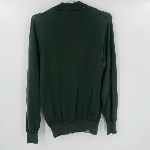Son Of A Tailor Crewneck Merino Wool Knit Sweater Olive Green Size Small - Picture 4 of 4